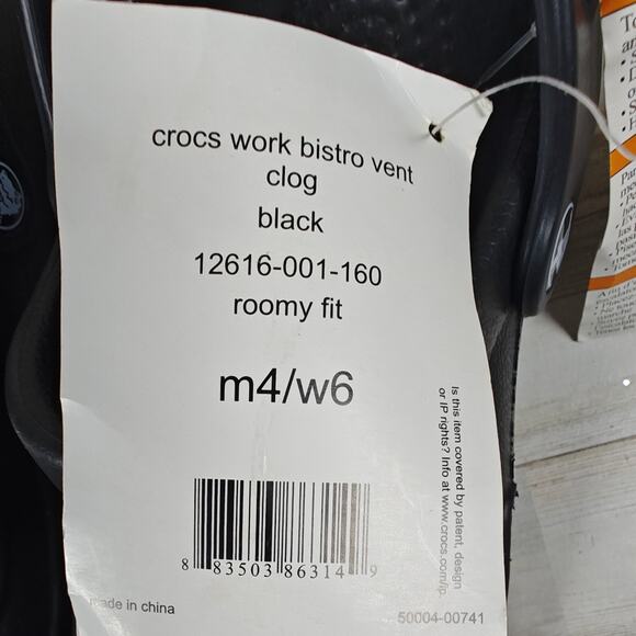 CROCS Unisex Black Bistro Vent Clogs Slip Resistant Shoes Women's 6/Men's 4 - Picture 8 of 8